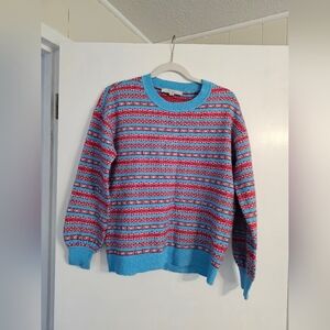 Loft Fair Isle Colorful Striped Sweater